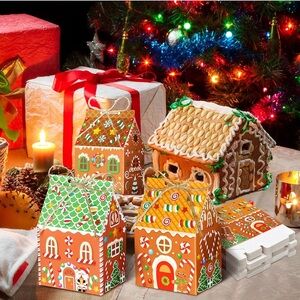 48 Pcs Christmas Treat Boxes House Mini Christmas Party Favor Box